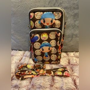 Fashion Small Phone Bag, Women's Letter Patch Decor Zipper Crossbody Bag